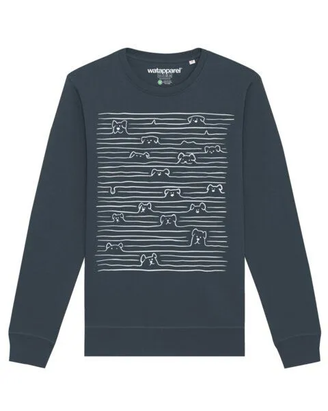 watapparel watapparel Sweatshirt Unisex Doodle Dogs, India ink grey, – Produktbild 1 von 3