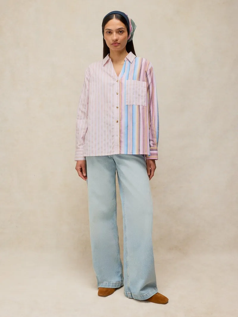 White Stuff Bluse Saffie mit Streifenmix - 50/R, Rosa multi, – Produktbild 2 von 4