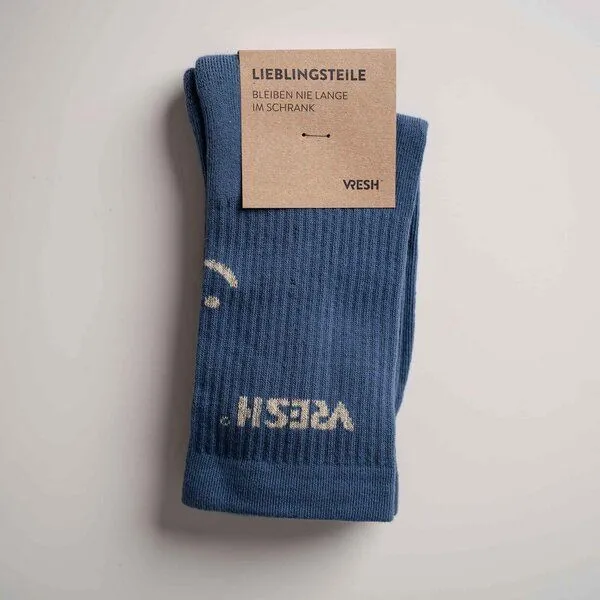 Vresh Clothing Vresh Clothing Savari - Tennis Socken aus Biobaumwoll-Mix, Rauchblau, – Produktbild 3 von 4