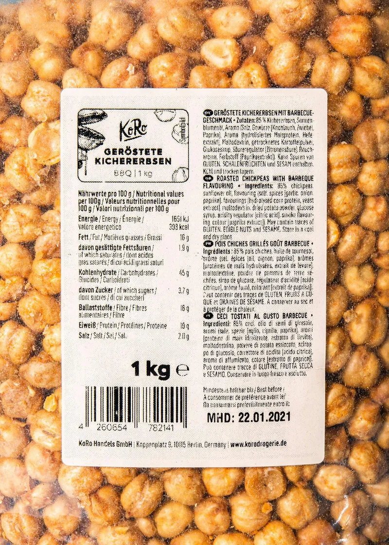 KoRo Geröstete Kichererbsen mit BBQ-Gewürz 1 kg – Produktbild 3 von 5