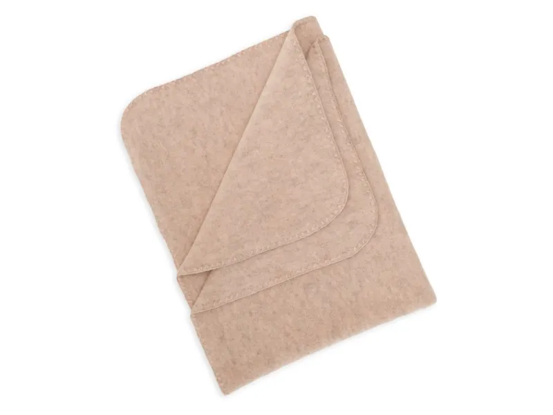 Engel natur Engel Natur Babydecke mit Muschelkante Bio-Merinowolle Fleece melange-sand Maße 80 x 100 cm, Braun, – Produktbild 1 von 1
