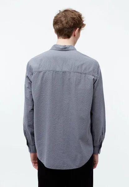 Givn Berlin Givn Berlin Hemd GBYUVAL aus Bio-Baumwoll Seersucker, Stormy grey (structure), – Produktbild 4 von 4