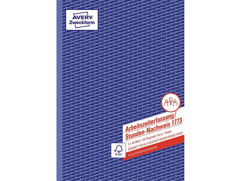 Avery Zweckform Avery Zweckform Formularbuch '1773' Stundennachweis ECF – Produktbild 2 von 3