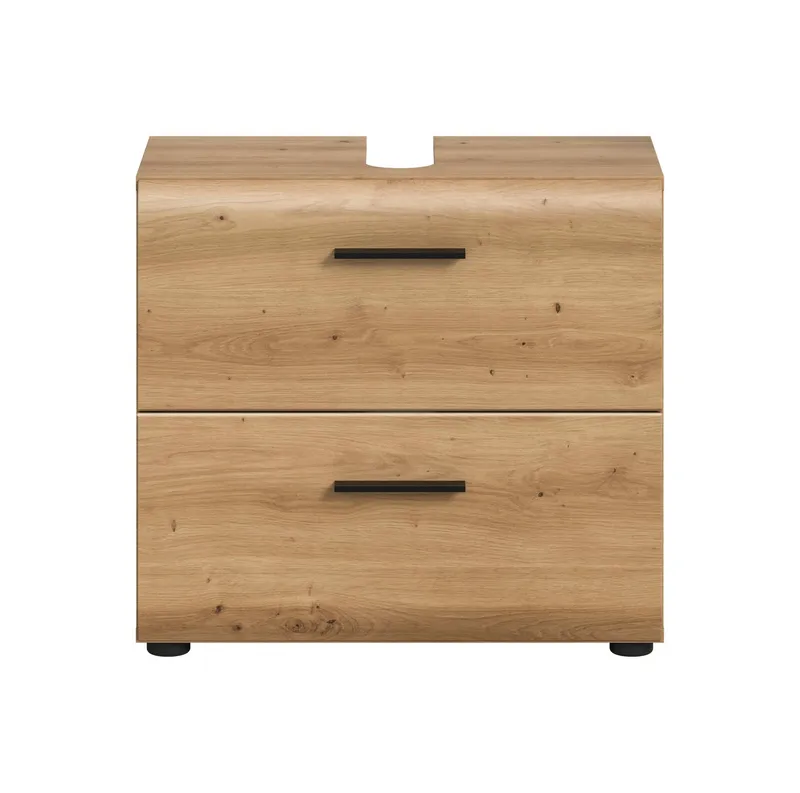 furnling Waschbeckenunterschrank Ivy Artisan Oak, 2 Schubladen, kratzfeste Eiche Optik Oberfläche, Beige, – Produktbild 1 von 3