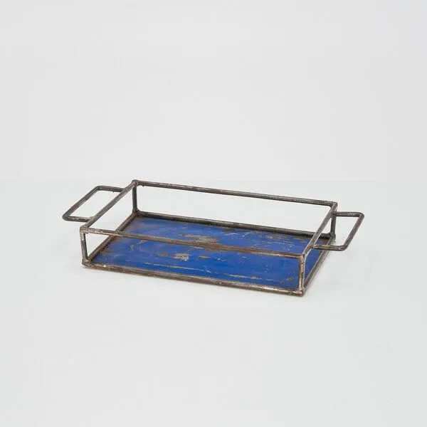 Moogoo Creative Africa Moogoo Creative Africa Upcycling Tablett aus recycelten Ölfässern, Blau, – Produktbild 4 von 5