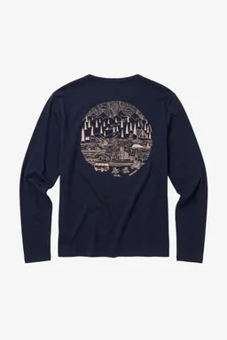 KnowledgeCotton Apparel KnowledgeCotton Apparel Herren vegan Langarm Shirt Mit Aufnäher Nacht Himmelblau – Produktbild 1 von 1