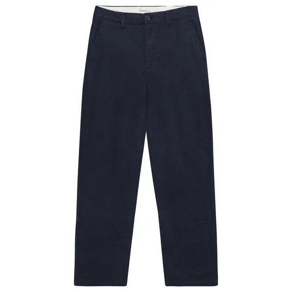 KnowledgeCotton Apparel KnowledgeCotton Apparel Chino-Hose Chuck regular flannel pants, Night sky, – Produktbild 1 von 1