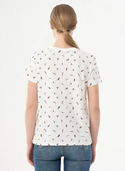 ORGANICATION ORGANICATION Damen T-Shirt aus Bio-Baumwolle mit Allover-Print, Off white, – Produktbild 3 von 4