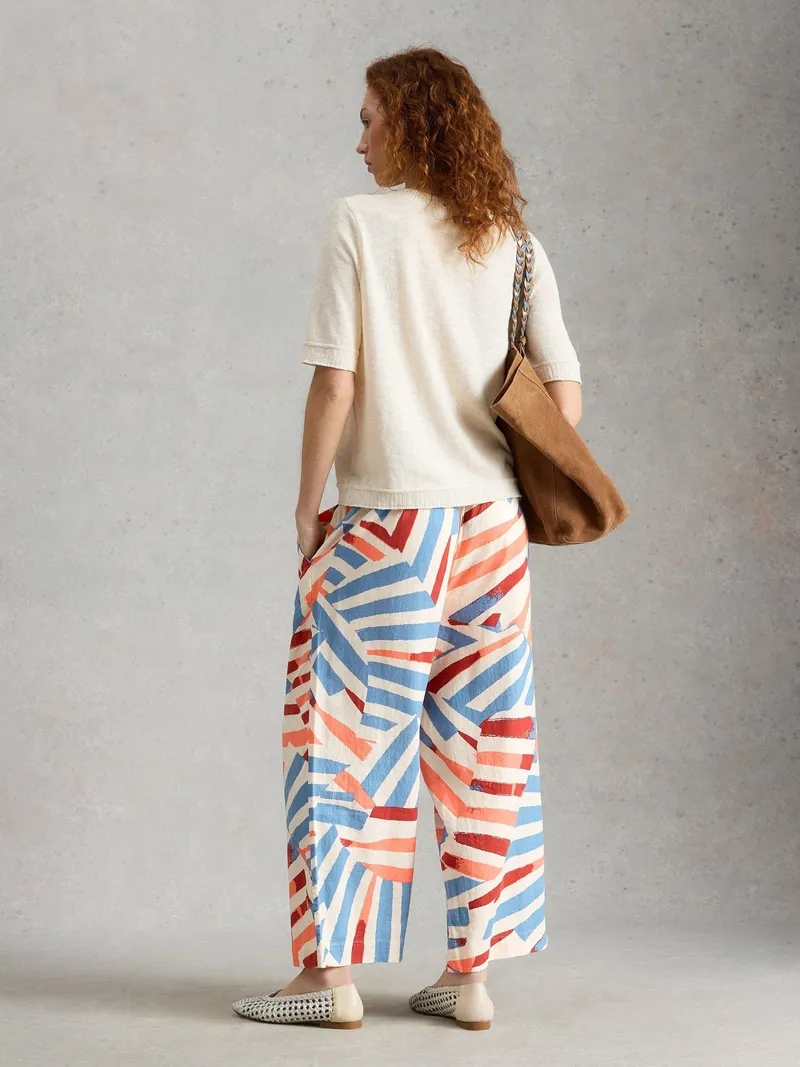 White Stuff White Stuff Culotte Shelly aus Leinenmischung, Elfenbein multi, – Produktbild 4 von 4