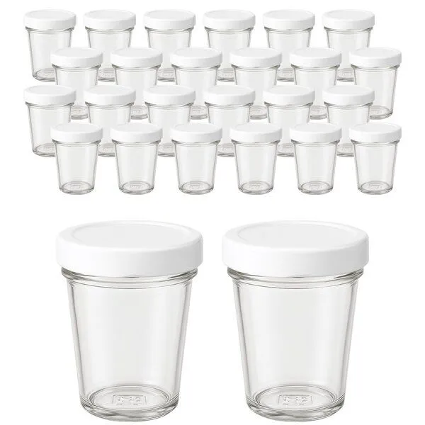 mikken mikken 20 kleine Dessertgläser 65ml – Einmachgläser mit Schraubdeckel, Weiss, – Produktbild 1 von 3