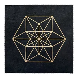 Veskor Cassiopeia Veskor Cassiopeia VEKTOR EQUILIBRIUM Heilige Geometrie Linoldruck | 22 × 22 cm | Gold auf Schwarz – Produktbild 1 von 1