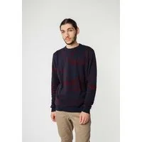 MELA Jacquard Strickpullover MANAV | von MELA | Fairtrade & GOTS zertifiziert, Navy / rosine muster, – Produktbild 1 von 1