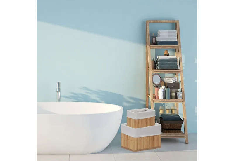 RELAXDAYS RELAXDAYS Aufbewahrungskorb Bambus 6er Set (6 St), Braun, – Produktbild 2 von 5