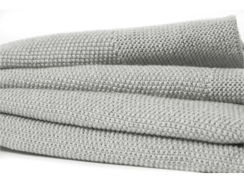 HANS NATUR HANS NATUR Babydecke Bio-Merinowolle Perlenstrick Maße 80 x 100 cm, Grau, – Produktbild 2 von 2