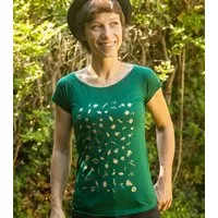 päfjes päfjes Goldene Blüten & Blätter - Fair gehandeltes Frauen T-Shirt mit TENCEL Lyocell – Produktbild 1 von 1