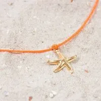 Bow & Hummingbird Bow & Hummingbird Armband auf Karte - Seestern - Schatzkarte, Neon-orange, – Produktbild 1 von 1