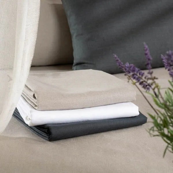 nahtur-design nahtur-design Leinenlaken | Oberleintuch | Leinendecke, Anthrazit, – Produktbild 3 von 5