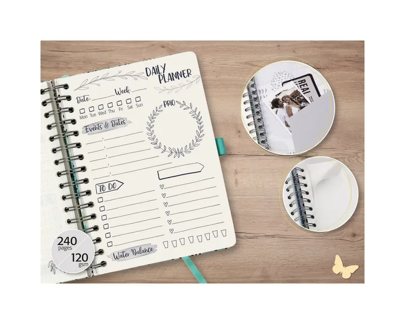 Sigel Sigel Taschenkalender Tagesplaner Jolie (EN) undatiert Glittery Joy ca. A5 240 Seiten 120g – Produktbild 3 von 3