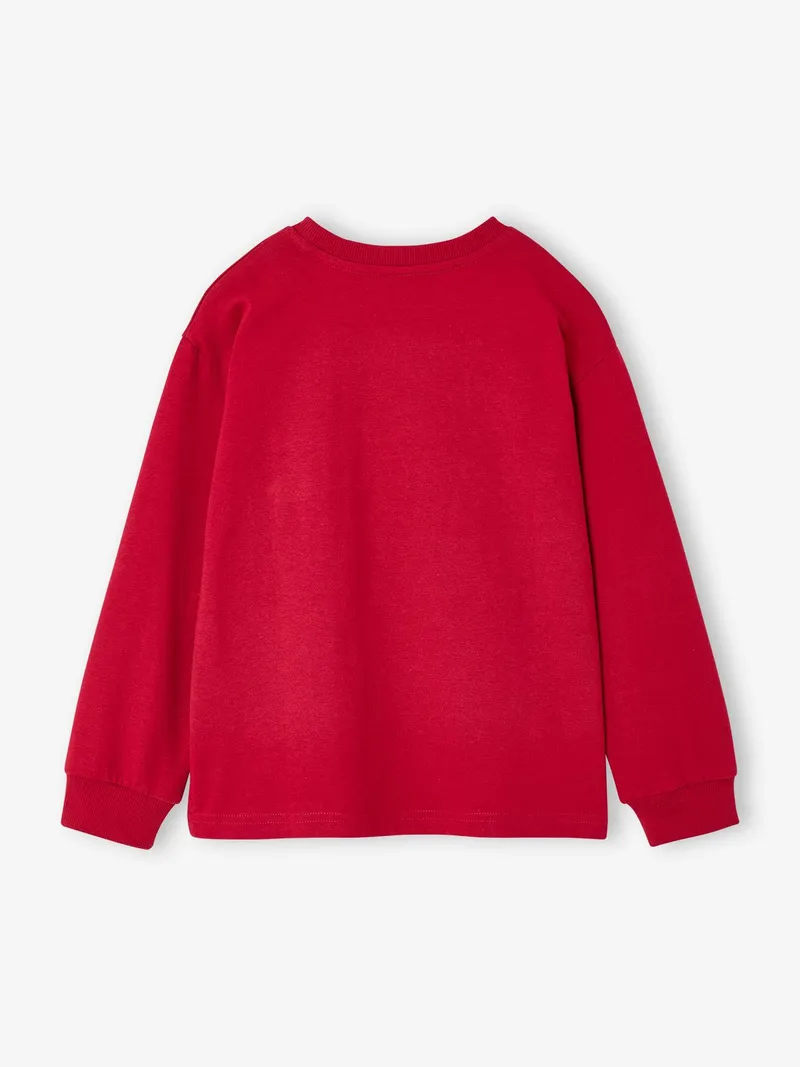 Vertbaudet Sweatshirt STAY COOL mit Bouclé-Applikation Jungen, Rot, – Produktbild 2 von 3