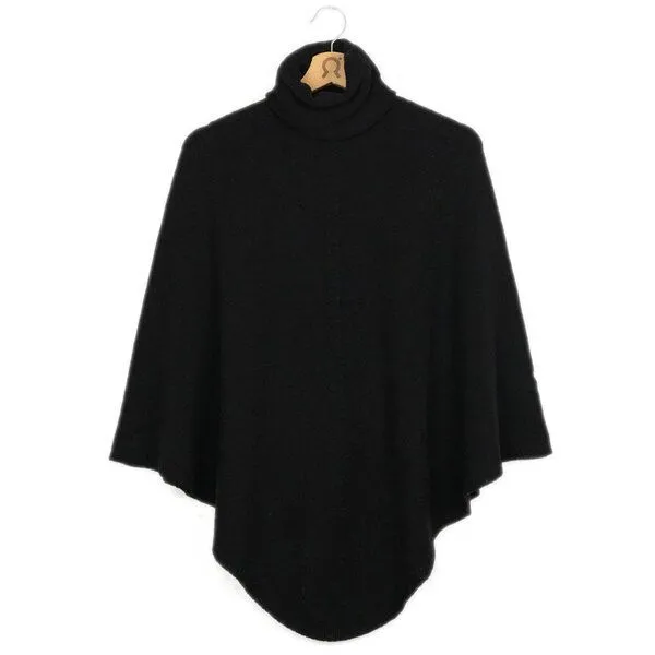 Rifò - Circular Fashion Made in Italy Rifò - Circular Fashion Made in Italy Damen-Poncho Elisabetta aus recycelter Kaschmirwolle, Schwarz ardesia, – Produktbild 1 von 3