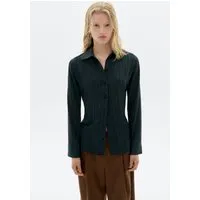 thinking mu Thinking MU Damen vegan Bluse Katha Grün Gestreift – Produktbild 1 von 1
