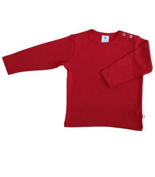 Leela Cotton Leela Cotton Baby Kinder Langarmshirt Bio-Baumwolle, Ziegelrot, – Produktbild 1 von 3