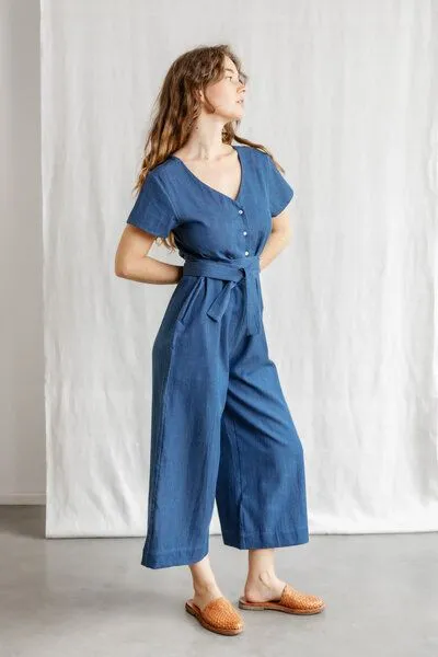Jyoti - Fair Works Jyoti - Fair Works Bio-Baumwolldenim Jumpsuit Amrita, Denim, – Produktbild 2 von 4