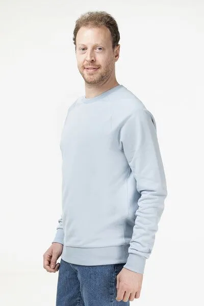 Evermind Evermind Unisex Sweatshirt aus Bio-Baumwolle, Blauer nebel, – Produktbild 4 von 4