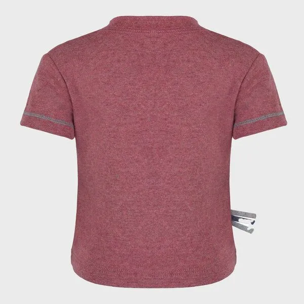 OrganicEra Baby S/S T-shirt 'OrganicEra' aus Bio-Baumwolle, Bordeaux melange (rot), – Produktbild 4 von 5