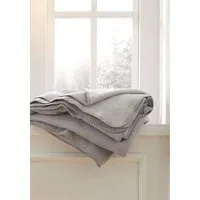 hessnatur hessnatur Decke MALMÖ aus reiner Bio-Baumwolle, Grau, – Produktbild 1 von 1