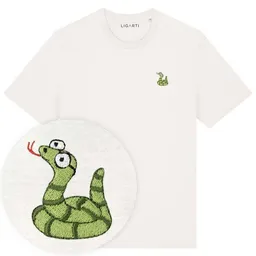 LIGARTI Besticktes T-Shirt – Schorsch die Schlange – LIGARTI Tiermanufaktur – Produktbild 1 von 1