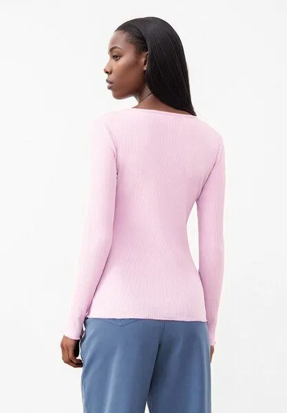 Givn Berlin Givn Berlin Geripptes Longsleeve GBPATTY slim Fit aus Bio-Baumwolle, Rosa, – Produktbild 3 von 4