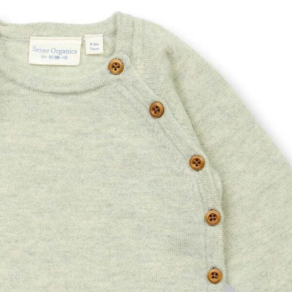 Sense Organics Sense Organics Wickeljacke aus Merinowolle, Modell P. PICASSO, Lindgrün melange, – Produktbild 3 von 4