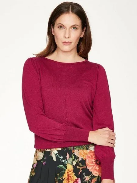 Thought Thought Damen Pullover Evadne - Fuchsia – Produktbild 2 von 3