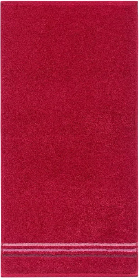 Schiesser Schiesser Duschtücher Skyline Color aus 100 % Baumwolle mit eleganter Streifenbordüre, Frottier (Set, 2-St), OEKO-TEX® MADE IN GREEN, Rot, – Produktbild 3 von 5