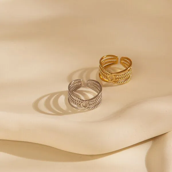 ELEKTROPULLI Größenverstellbarer Boho Summer Ring ca. Ø 17 - 19mm von Elektropulli, Silber, – Produktbild 5 von 5