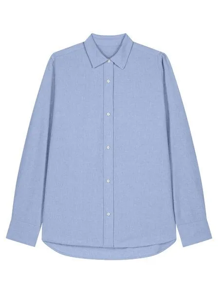 Human Family Human Family Bio Damen Basic Oxford Hemd, Hellblau, – Produktbild 1 von 4