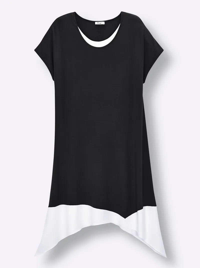 sheego A-Linien-Kleid, Schwarz-weiß, – Produktbild 1 von 2