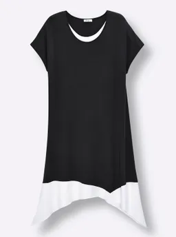 sheego A-Linien-Kleid schwarz-weiß – Produktbild 1 von 1