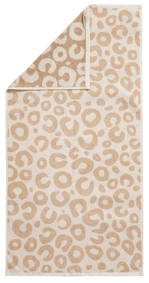 OTTO home Handtuch Set Anna Leopardenmuster, 4-tlg Handtuch-Set, 50x100cm, 100% Baumwolle, Frottiervelours (Set, 4-St), Handtücher, weich, saugstark, Braun, – Produktbild 5 von 8