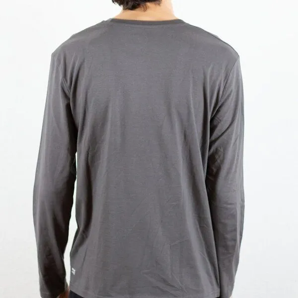 Spangeltangel Spangeltangel Langarmshirt, "Boxenbernd" grau, Herren, Siebdruck, Grau, – Produktbild 4 von 4