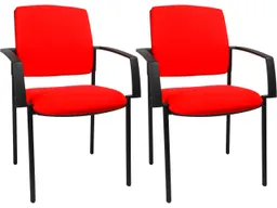 Topstar Topstar Besprechungsstuhl "BtoB 10" mit Armlehnen Rücken gepolstert, 2 Stk. rot – Produktbild 1 von 1