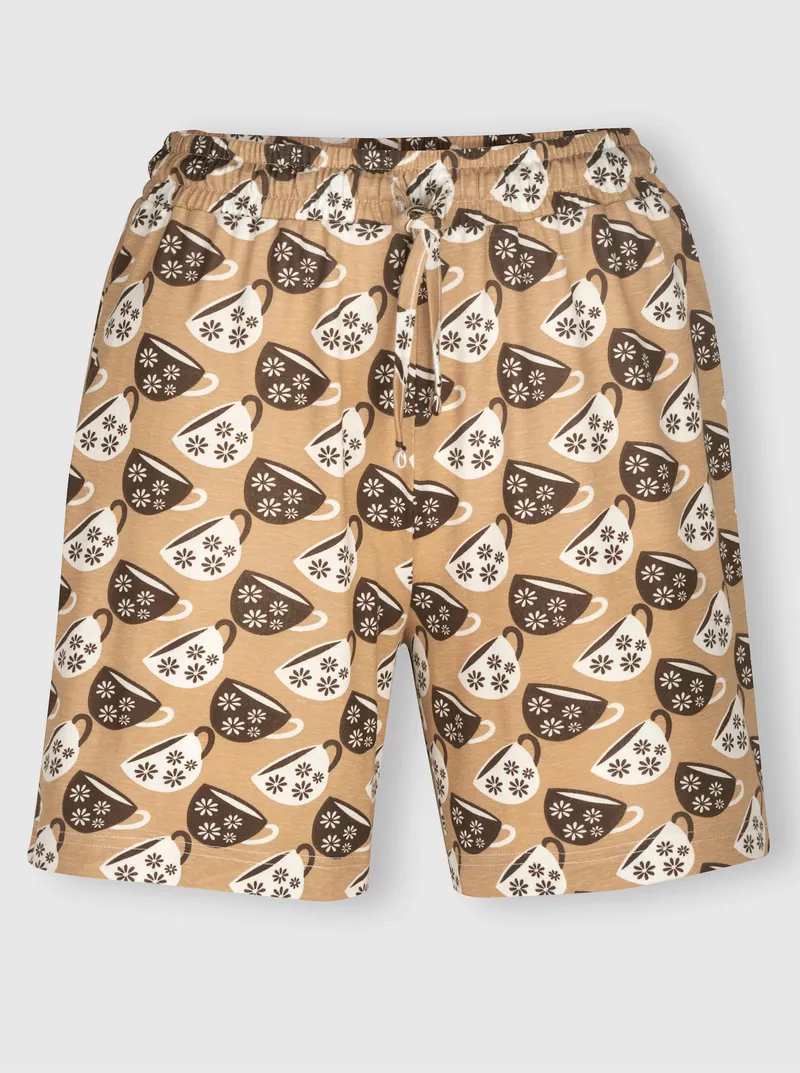 wäschepur Hose kurz camel-schoko-bedruckt, Camel-schoko-bedruckt, – Produktbild 2 von 3