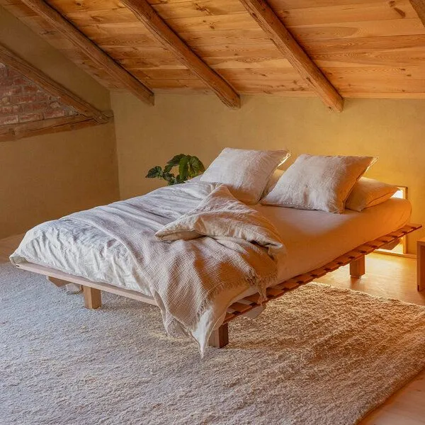 YAK holzraum YAK holzraum Bett Buchenholz mit Nussbaum-Details NOOMY Massivholz Überlänge – Produktbild 3 von 4