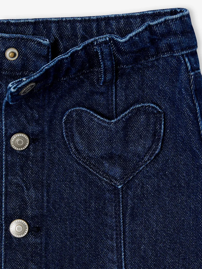 Vertbaudet Mädchen Jeansrock mit Knöpfen, Dunkelblau, – Produktbild 3 von 3