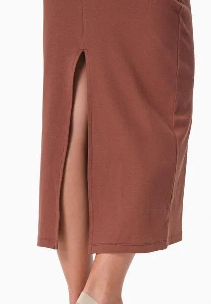 ORGANICATION ORGANICATION DURRU | Geripptes Kleid aus Bio-Baumwolle, Coffee brown, – Produktbild 3 von 3