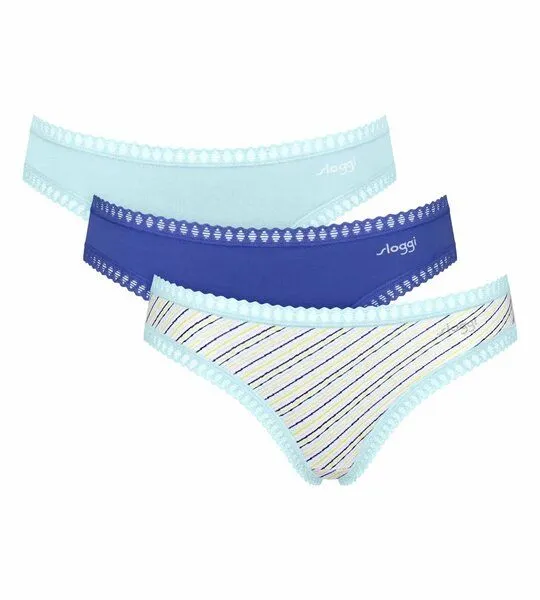 Sloggi Sloggi 3er Pack GO Crush Mini-Slip Bio-Baumwolle, Blau, – Produktbild 1 von 3