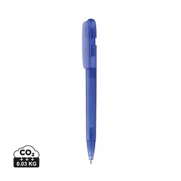 XD Collection Devin transparenter Stift aus GRS zertifiziertem rABS, blau, Blau, – Produktbild 1 von 1