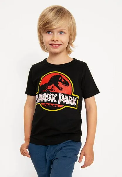 LOGOSH!RT LOGOSH!RT Jurassic Park - Dinosaurier - Logo Bio T-Shirt Print Kinder, Schwarz, – Produktbild 3 von 4