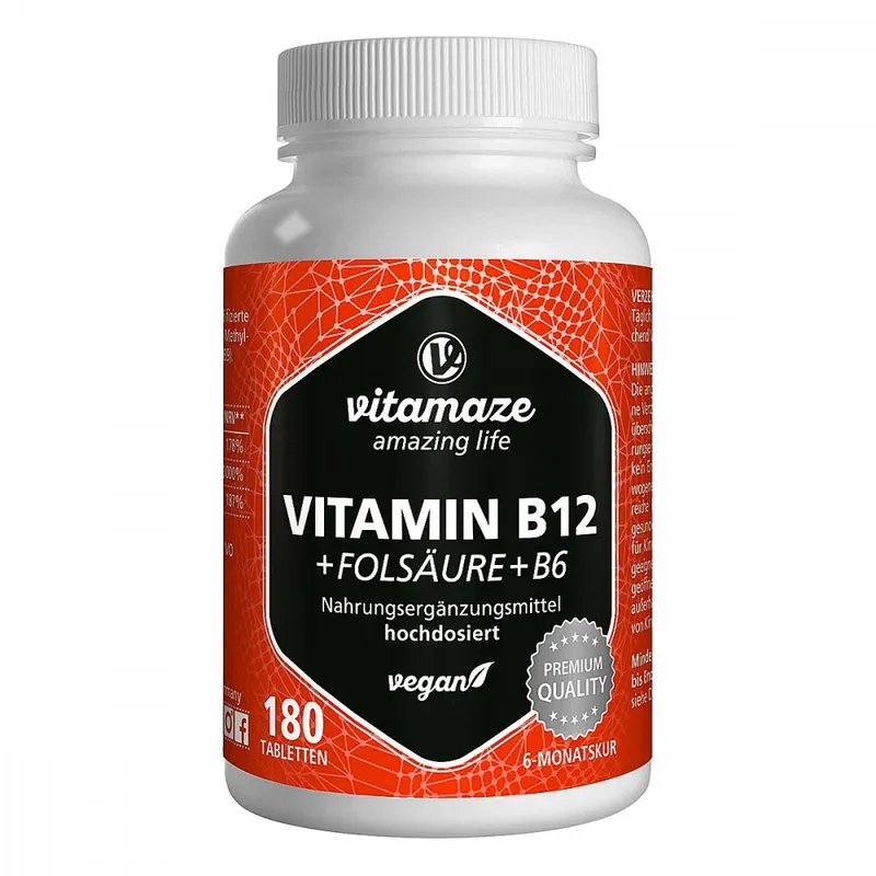 vitamaze Vispura VITAMIN B12 1.000 μg hochdos.+B9+B6 vegan – Produktbild 1 von 1